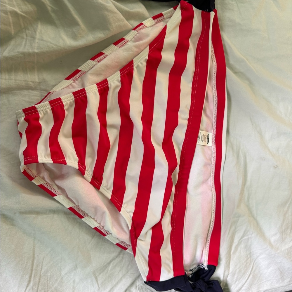 Old Navy Red and White Striped Bikini Bottom
